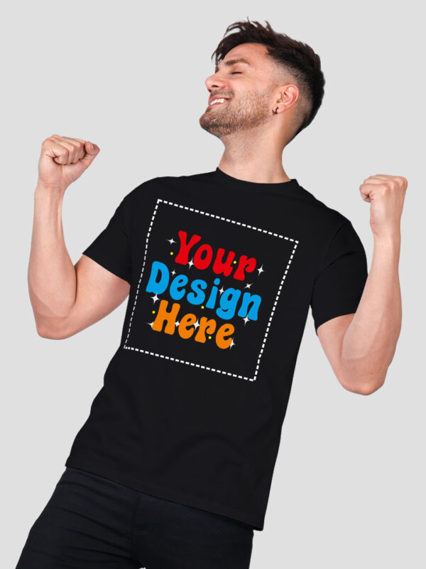 Customize Black Premium Cotton T-shirt - Image 4