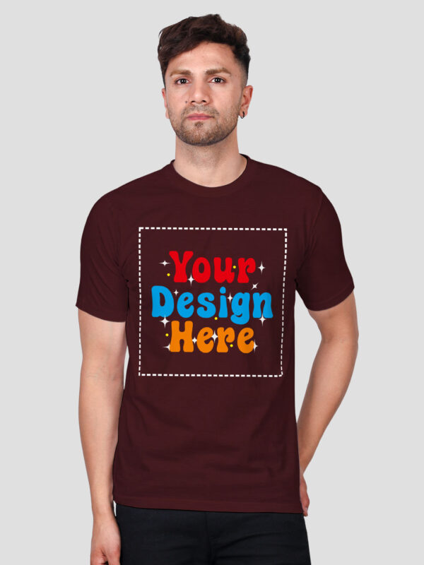Customize Maroon Premium Cotton T-shirt - Image 1