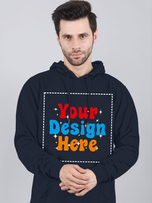 Customize Navy Blue Man Hoodie - Image 1