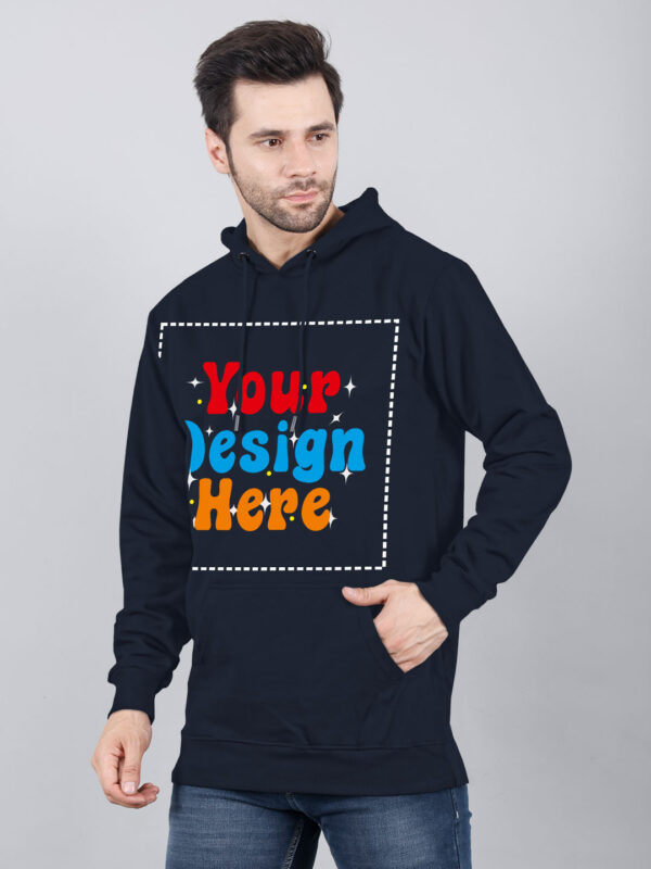 Customize Navy Blue Man Hoodie - Image 2