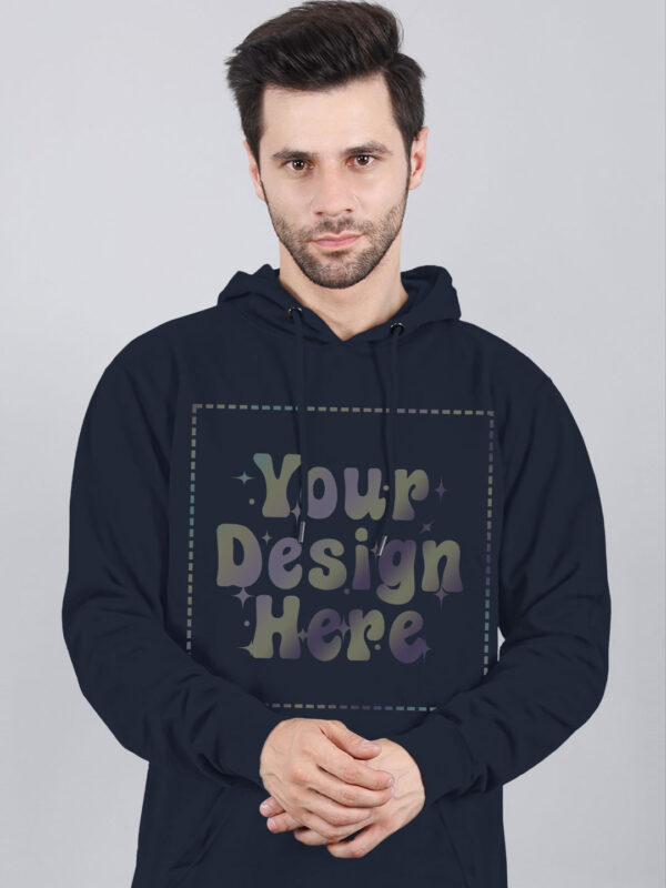 Customize Rainbow Reflective Navy Blue Man Hoodie - Image 2