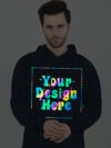 Customize Rainbow Reflective Navy Blue Man Hoodie