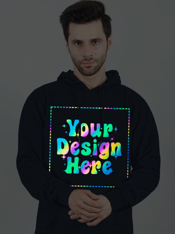 Customize Rainbow Reflective Navy Blue Man Hoodie - Image 1