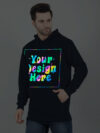 Customize Rainbow Reflective Navy Blue Man Hoodie - Image 3