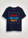 Customize Navy Blue Kids Premium Cotton T-shirt