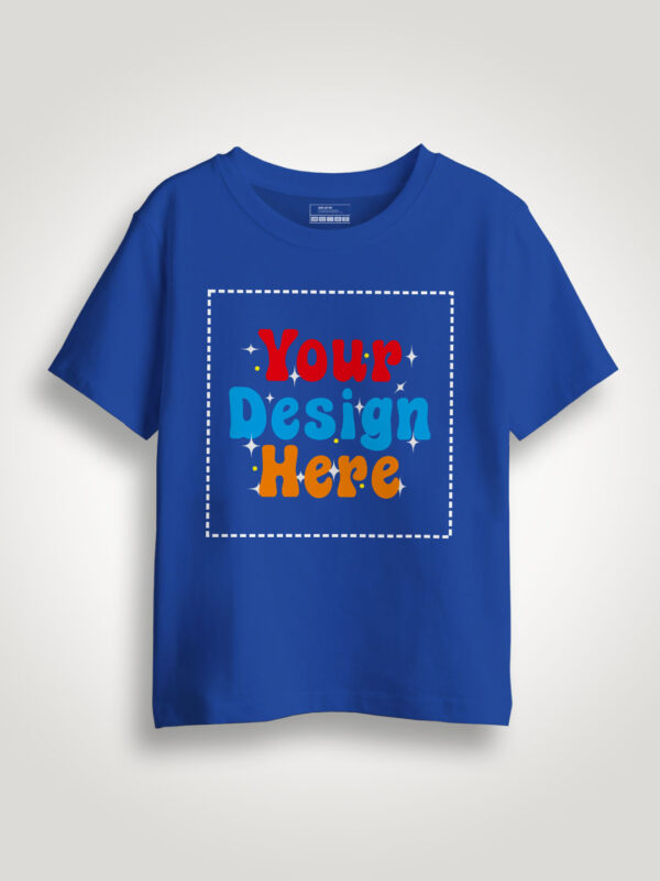 Customize Royal Blue Kids Premium Cotton T-shirt - Image 1