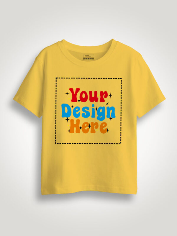 Customize Yellow Kids Premium Cotton T-shirt - Image 1