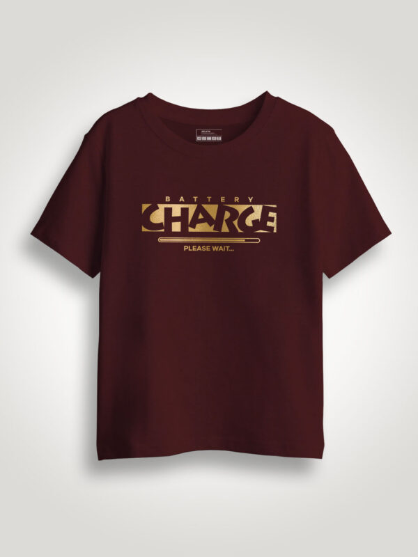 Charge Please wait Gold Printed Kids Tshirt