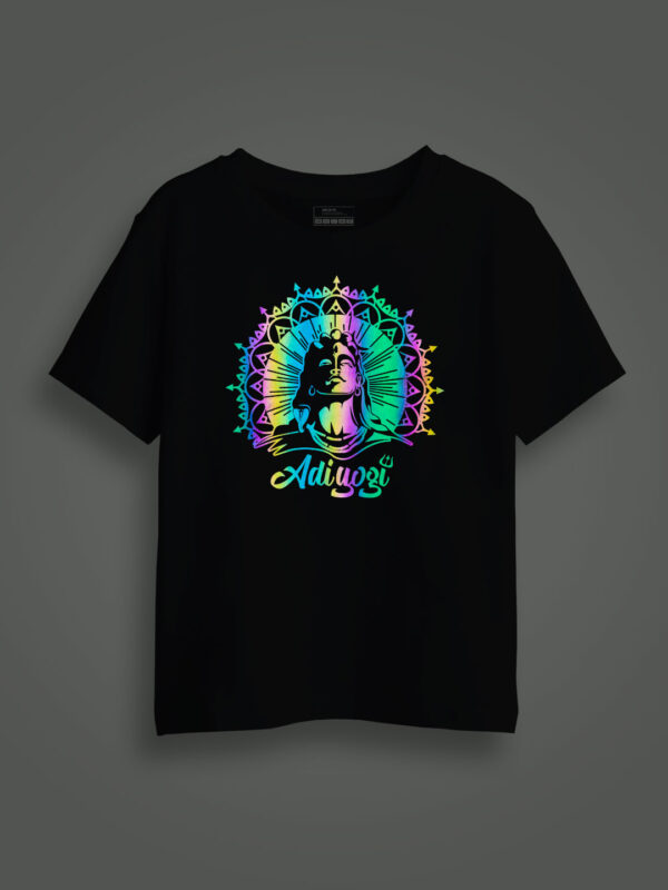 Adiyogi Rainbow Reflective Kids Glow Tshirt