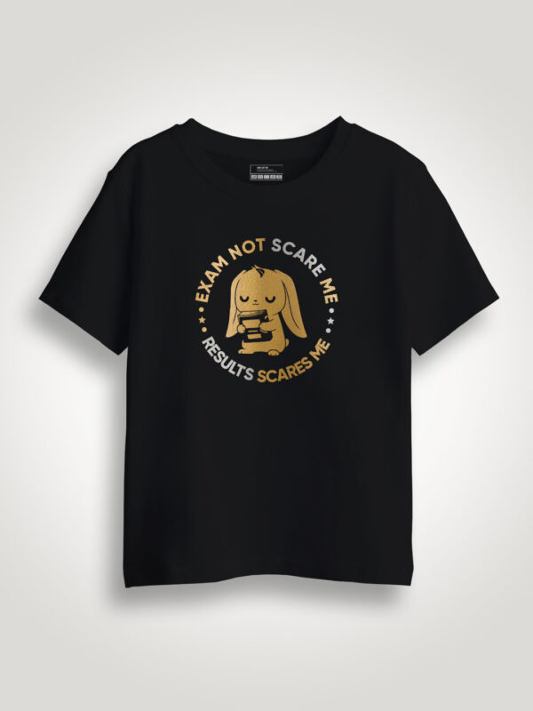 Result Scares Me Gold Printed Kids Tshirt