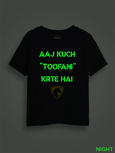 Aaj Kuch Toofani Karte Hai Kids Glow Tshirt