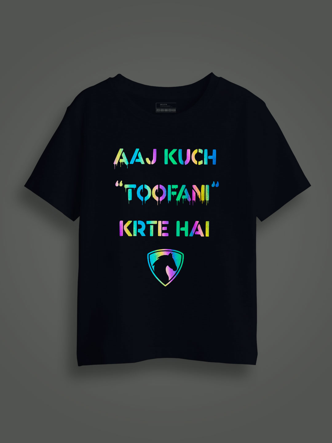 Aaj Kuch Toofani Karte Hai Rainbow Reflective Kids Glow Tshirt