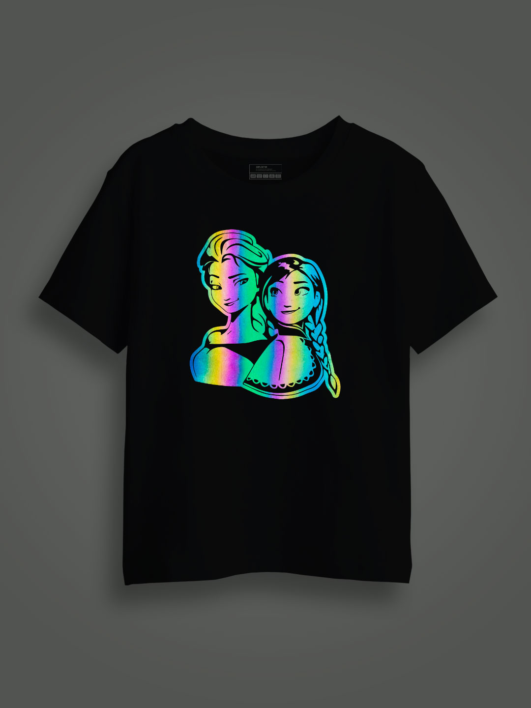 Anna Elsa Frozen Rainbow Reflective Kids Glow Tshirt