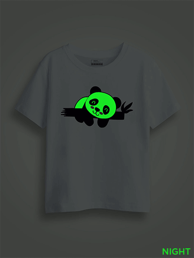 Cute Lazy Panda Kids Glow Tshirt