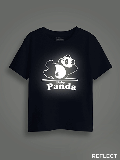 Baby Panda Reflective Kids Glow Tshirt