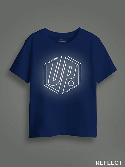 Never Give Up Reflective Kids Glow Tshirt