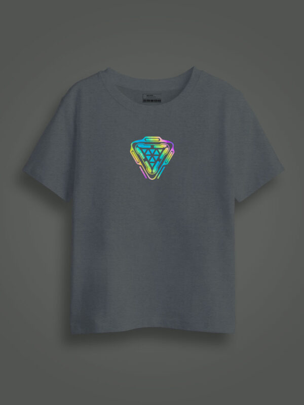 Arc Reactor Rainbow Reflective Kids Glow Tshirt