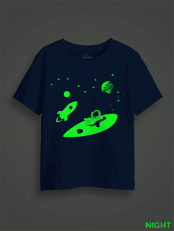 Astronaut Rest in Sky Kids Glow Tshirt