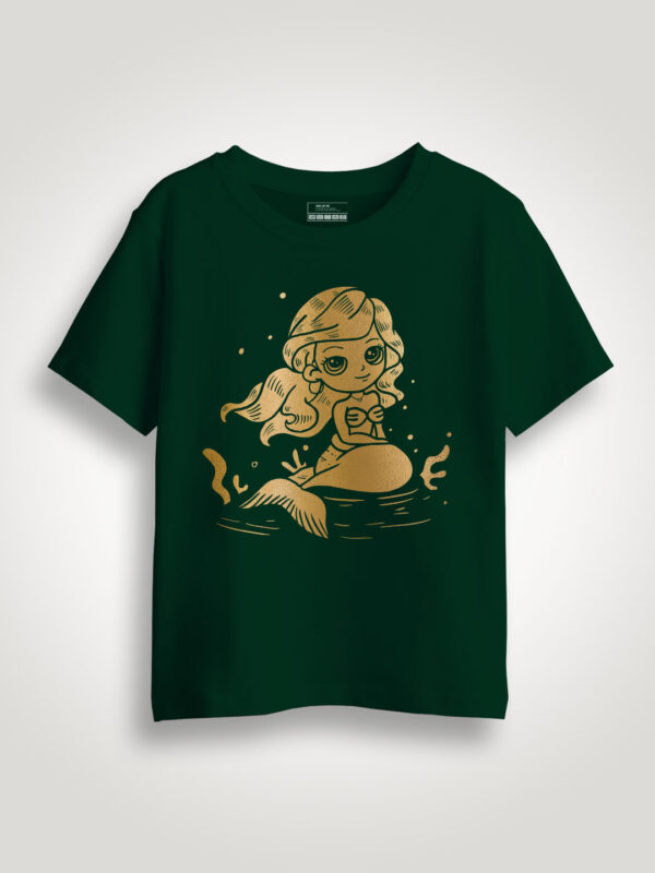 Mermaid Gold Printed Kids Tshirt