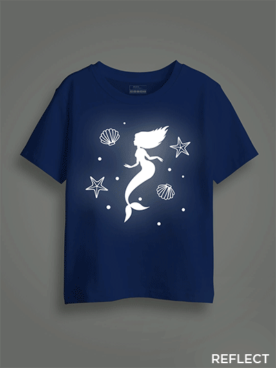 Mermaid Swim Reflective Kids Glow Tshirt