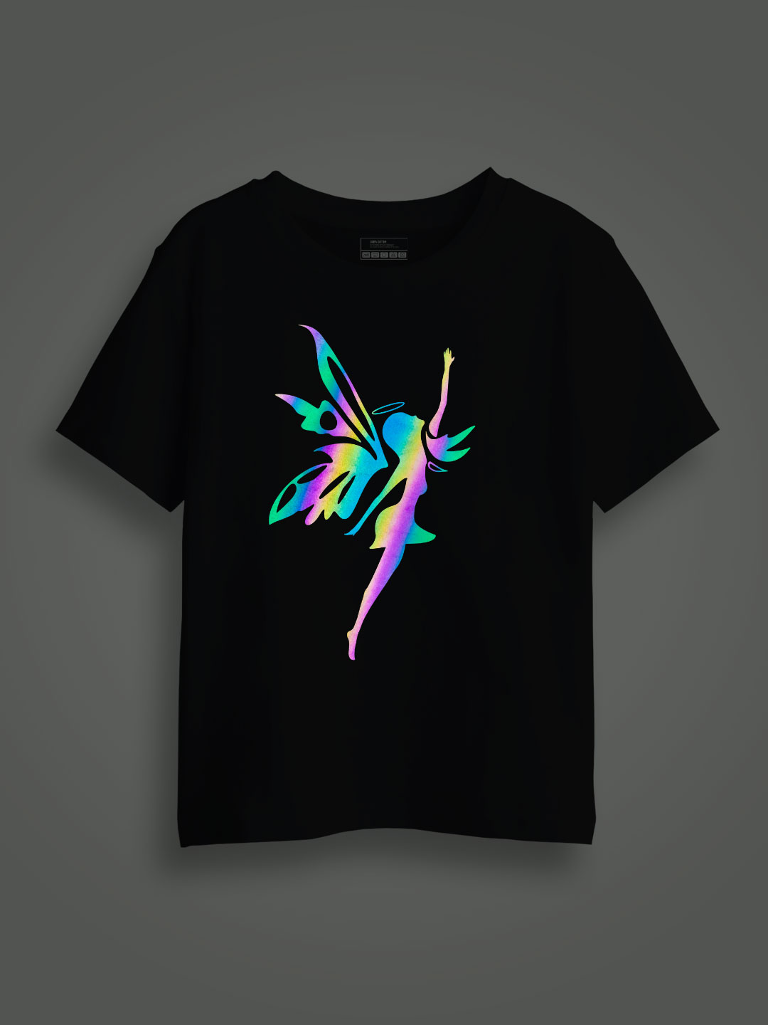 Angel Rainbow Reflective Kids Glow Tshirt
