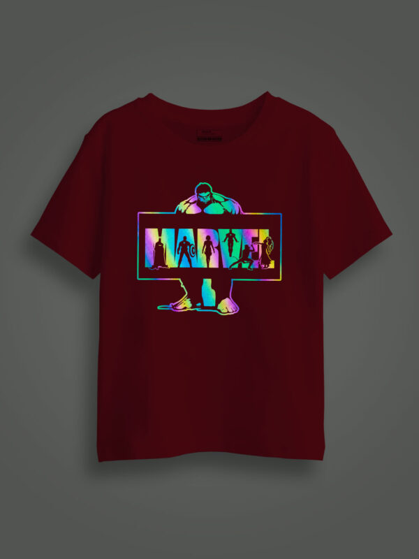 Hulk Marvel Rainbow Reflective Kids Glow Tshirt