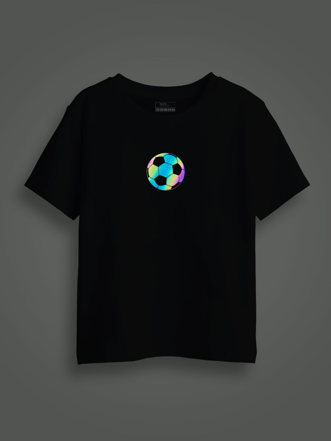 Football Rainbow Reflective Kids Glow Tshirt