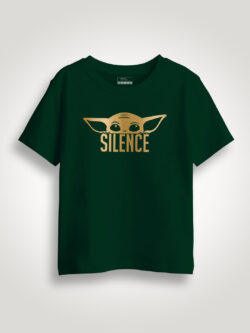 Slience Yoda Gold Printed Kids Tshirt
