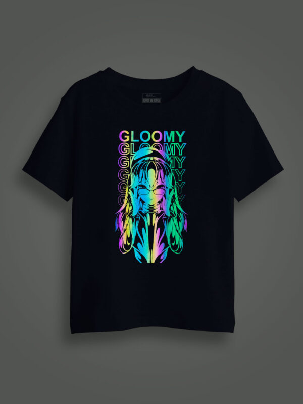 Gloomy Rainbow Reflective Kids Glow Tshirt
