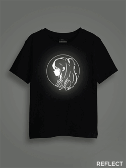 Anime Girl Reflective Kids Glow Tshirt