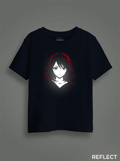 Cute Anime Girl Reflective Kids Glow Tshirt