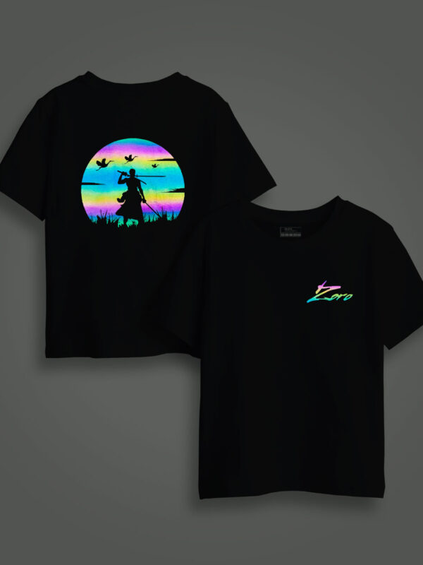 Zoro Rainbow Reflective Kids Glow Tshirt