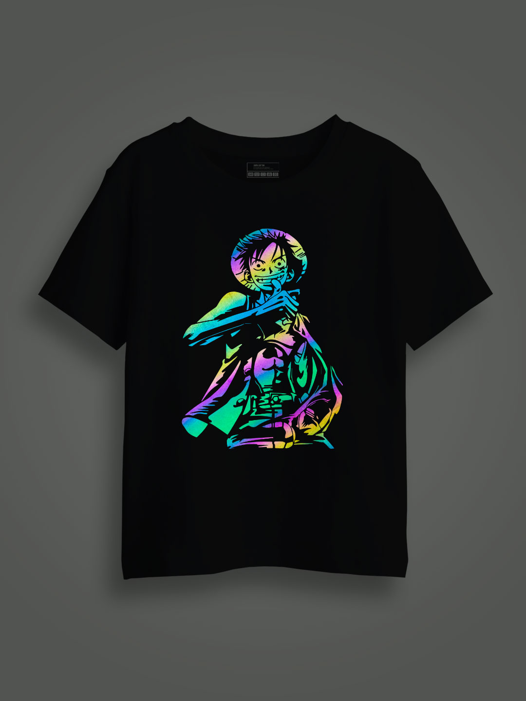 Monkey D.Luffy Rainbow Reflective Kids Glow Tshirt