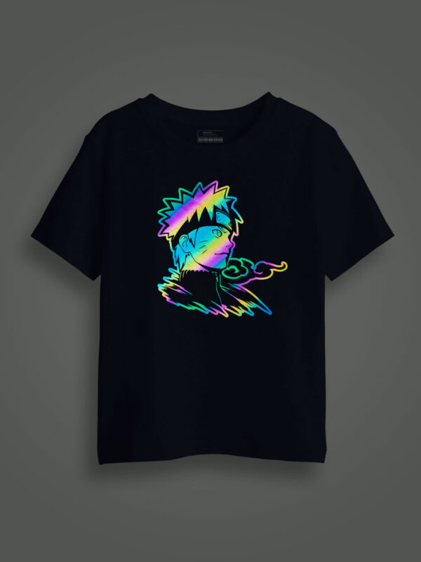 Naruto Uzumaki Rainbow Reflective Kids Glow Tshirt