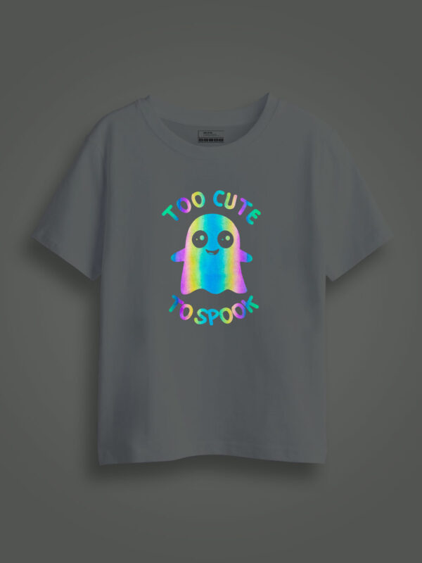 Cute Ghost Rainbow Reflective Kids Glow Tshirt
