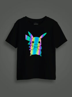Cute Pickachu Rainbow Reflective Kids Glow Tshirt