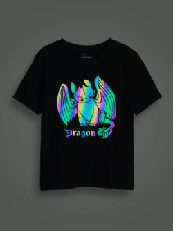Toothless Dragon Rainbow Reflective Kids Glow Tshirt