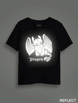 Toothless Dragon Reflective Kids Glow Tshirt