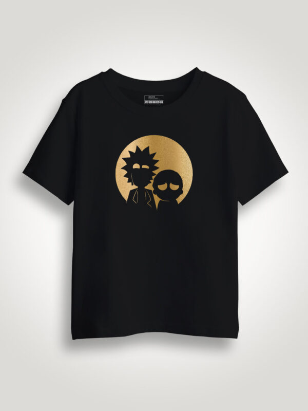 Rick and Morty Gold Printed Kids Tshirt