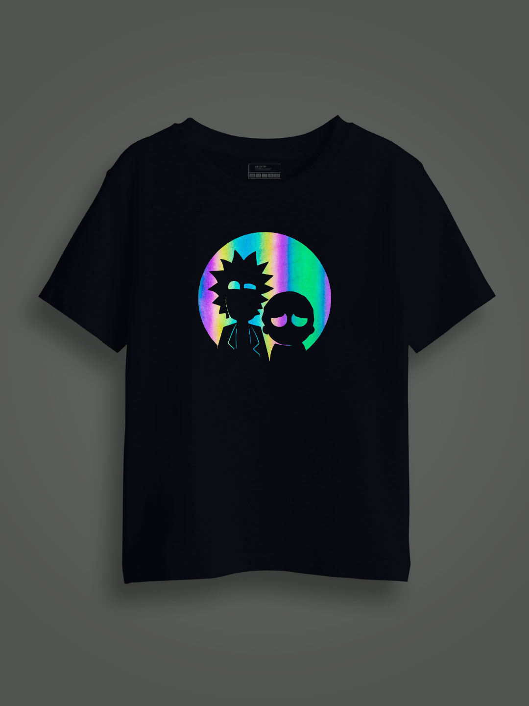 Rick and Morty Rainbow Reflective Kids Glow Tshirt