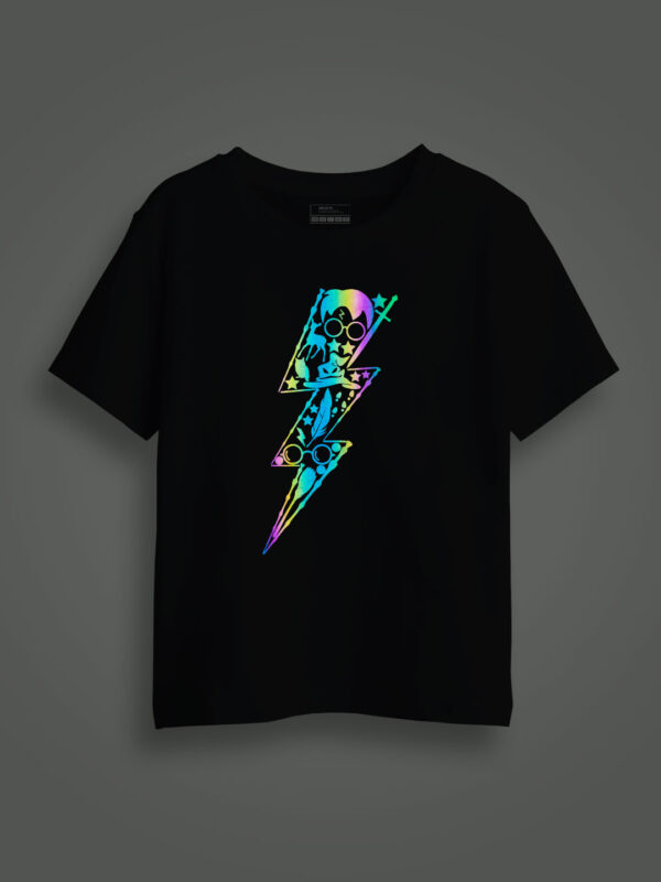Halloween Rainbow Reflective Kids Glow Tshirt