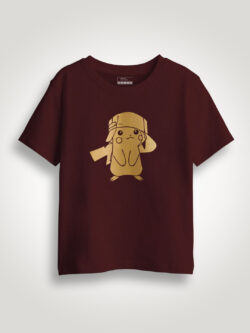Pikachu Gold Printed Kids Tshirt