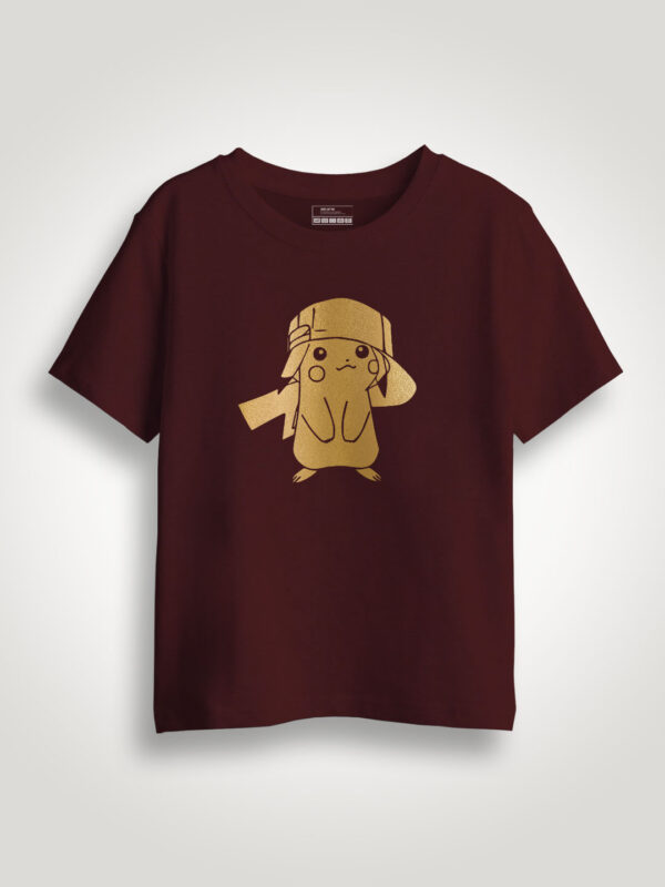 Pikachu Gold Printed Kids Tshirt