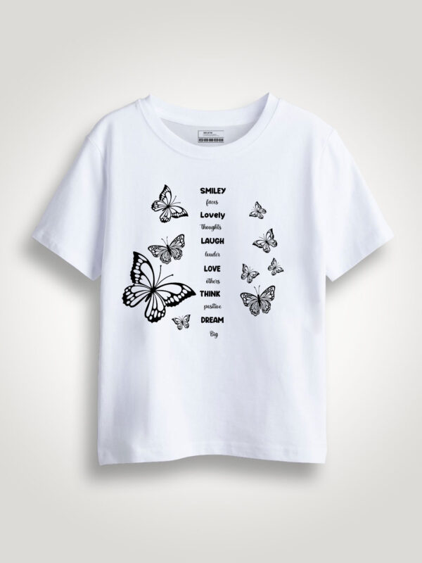Butterfly Smiley  Kids Tshirt