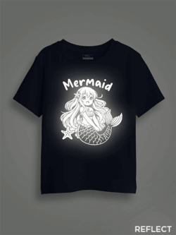 Mermaid Anime Reflective Kids Glow Tshirt