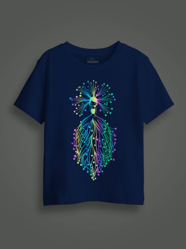 Angle Girl Rainbow Reflective Kids Glow Tshirt