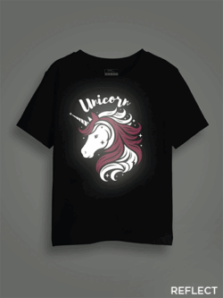 Unicorn Reflective Kids Glow Tshirt
