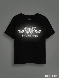 Look Like Butterfly Reflective Kids Glow Tshirt