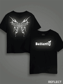 Butterfly Wings Reflective Kids Glow Tshirt