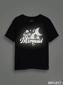 Real Mermaid Reflective Kids Glow Tshirt